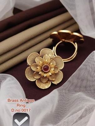 Traditional Brass Antique single Finger Ring for Women