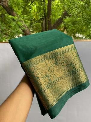 Traditional Dyeable Border Saree In Banarasi Kora Organza Fabric