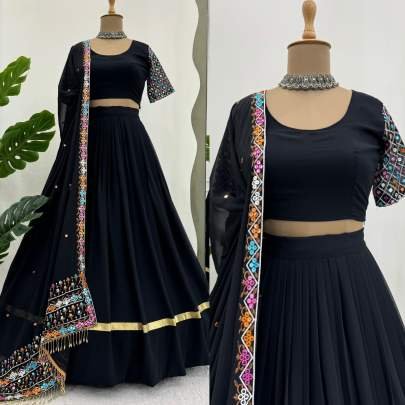 Traditional Gujarati Black Chaniya Choli