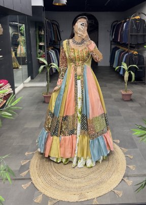 Traditional Indo Western Heavy Rayon Embroidered Lehenga With Koti