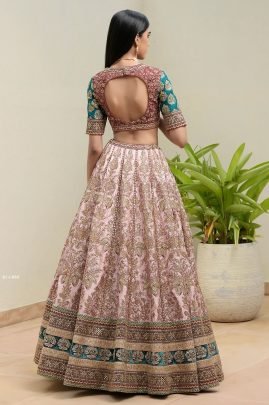 Traditional Mulberry Silk Lehenga With Sequins Thread and Dori Work
