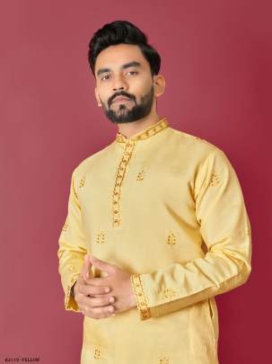 Traditional Yellow Colour  Kurta Pajama