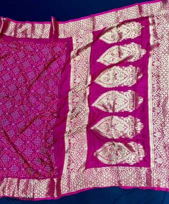 Trending Silk Pink Bandhani Saree