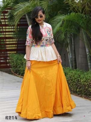 Trendy Designer Embroidery Cotton Lehenga With Top