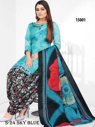 Trendy Readymade Sky Blue Patiyala Suit For Women