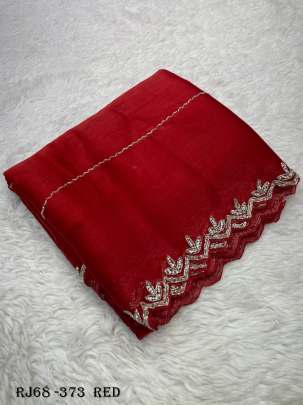 Viral Jimmy choo Handwork Red saree