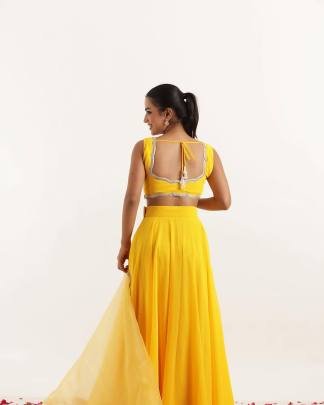 Wedding Haldi Wear Lehenga Choli Dupatta Set