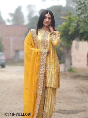 Wedding Ready To Wear Pure Chinon Silk Patiala Salwar Suits