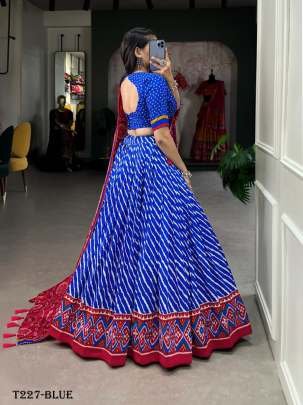 Wedding Wear Blue Tussar Silk Lehenga Choli