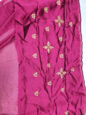 Wedding Wear Georgette Embroidered Jari Saree with Stone work