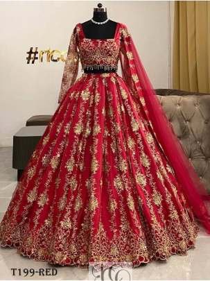 Wedding Wear Red Georgette Lehenga Choli