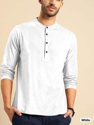 White Plain Khadi Linen Men Shirts