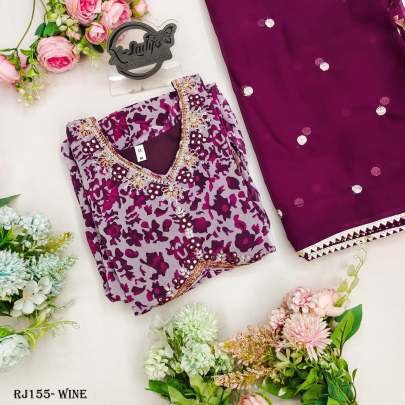 Wine Anarkali Style Alia Cut Gown With Dupatta