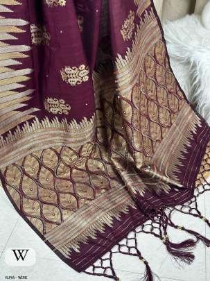 Wine Pure Cotton Silk Saree