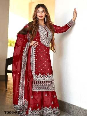Karwa Chauth Special Red Sharara Suit
