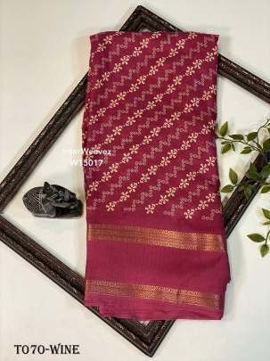 Wine Pencil Crepe Saree With Digital Print Work