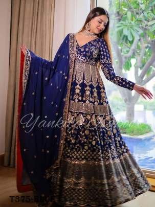 Women Wear Blue Georgette Gown