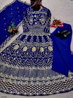 Women Wear Blue Georgette Gown