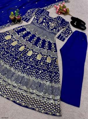 Women Wear Blue Georgette Gown