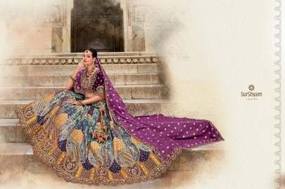 Wonderful Purple Gold Sequins Work Reception Wear Lehenga Choli