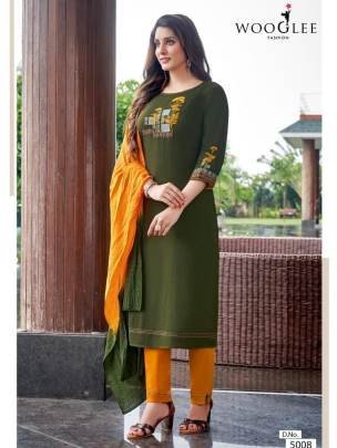 Wooglee Destiny Nylon  Viscose 3pcs Kurti Set 