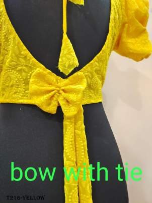 Yellow Chikankari Hakoba Pompom With Interlock Blouse