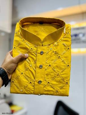 Yellow Color Exclusive Mens Traditional Kurta Collection