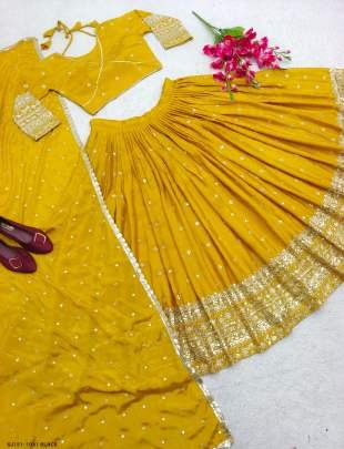 Yellow Color Heavy Work Marriage Special Lehenga Choli Dupatta