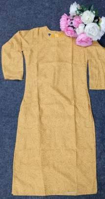 Yellow Cotton Printed Daily Wear Kurti