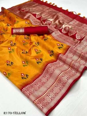 Yellow Exclusive Handloom Weaving Silk Saree With Contrast Pallu