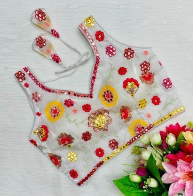 Zimmy Choo White All Over Floral Embroidered Sleeveless Blouse