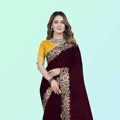 Wine Sarees