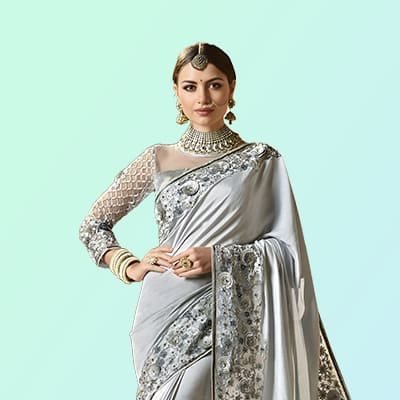 Silver Saree