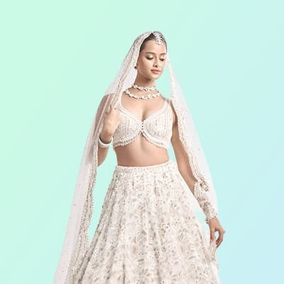 White Lehenga